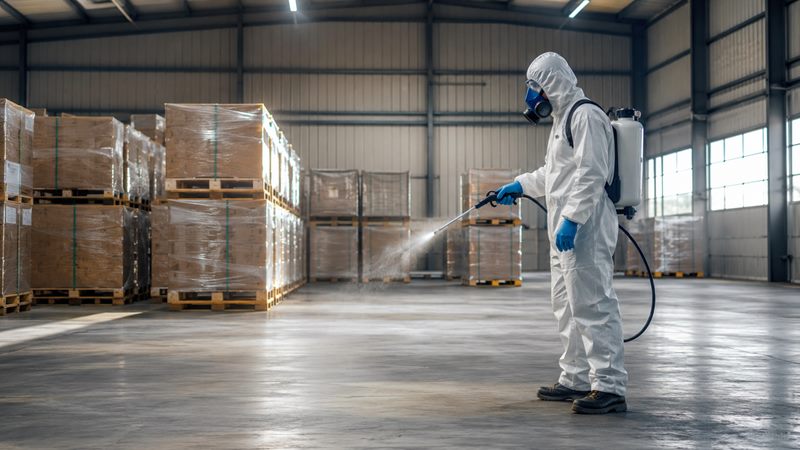 Dịch vụ khử trùng kho bãi chuyên nghiệp - kỹ thuật viên xử lý côn trùng trong nhà kho